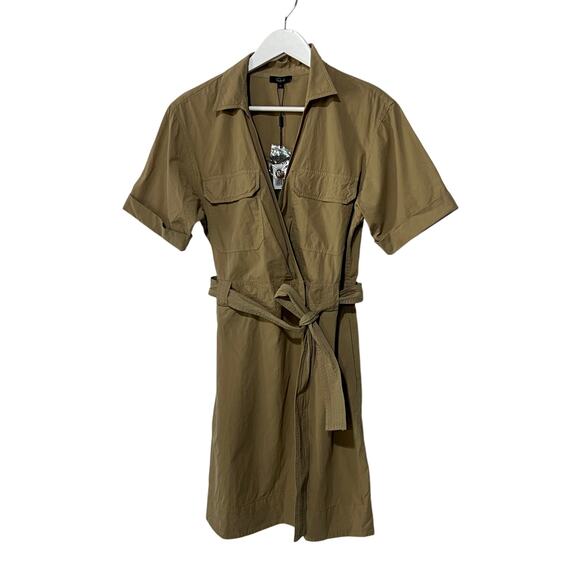 RAILS WOMENS SIZE MEDIUM NATALIE TIE WAIST MINI DRESS OLIVE KHAKI TAN NEW - Picture 4 of 14